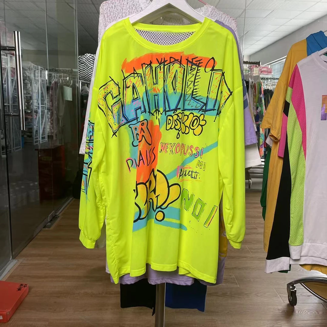 夏款 长袖涂鸦美背防晒T恤