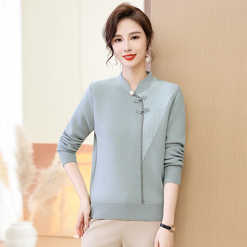 毛衣女秋冬40岁小衫中老年女装妈妈针织衫2024新款秋款打底衫上衣