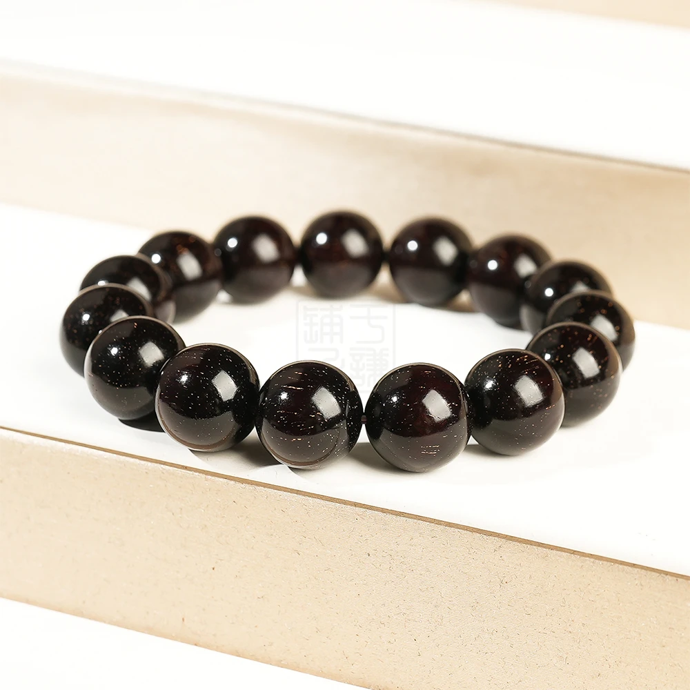 小叶紫檀金星款圆珠单圈手串1.5【Y】