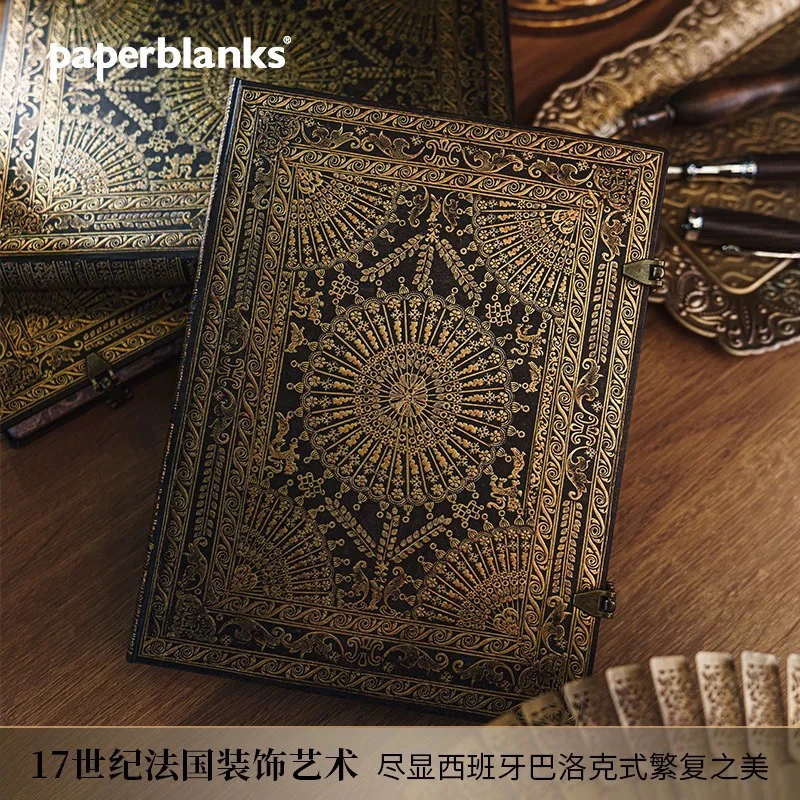 paperblanks佩兰克笔记本本子复古手账本停产复刻巴洛克之扇金扇