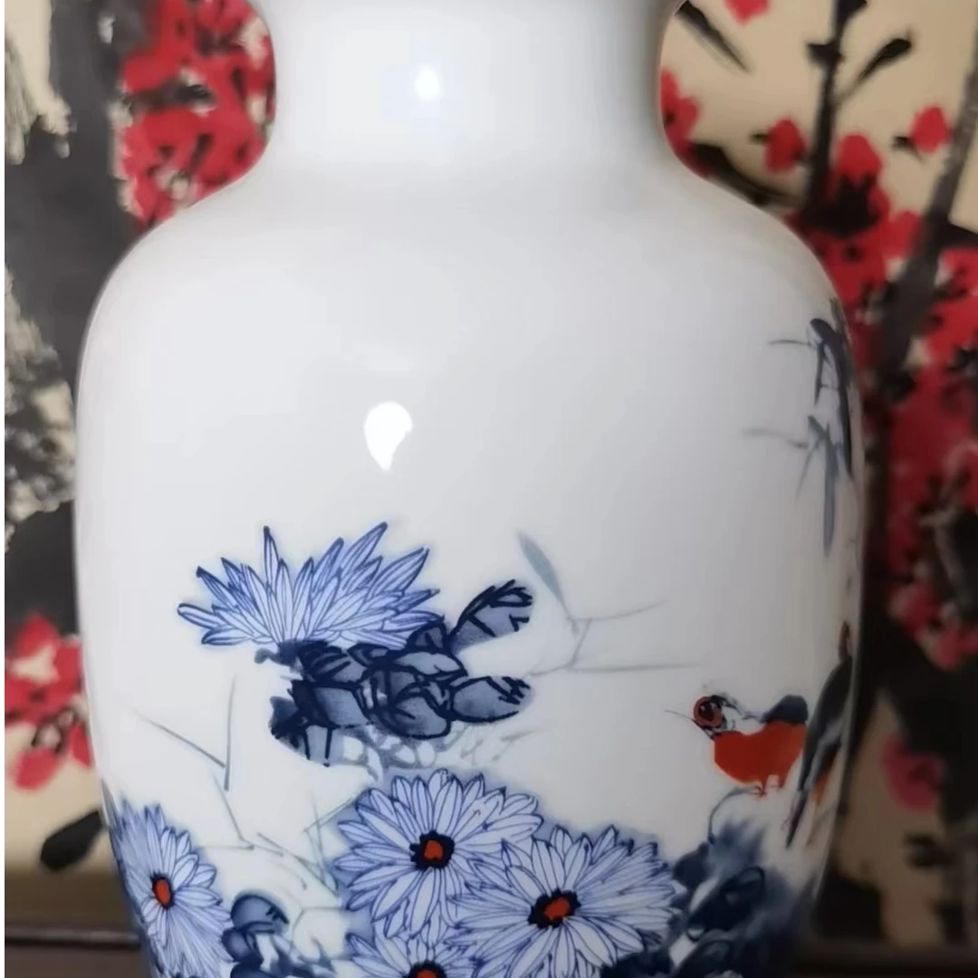 e11景德镇白芍花卉手工万花赏瓶创意