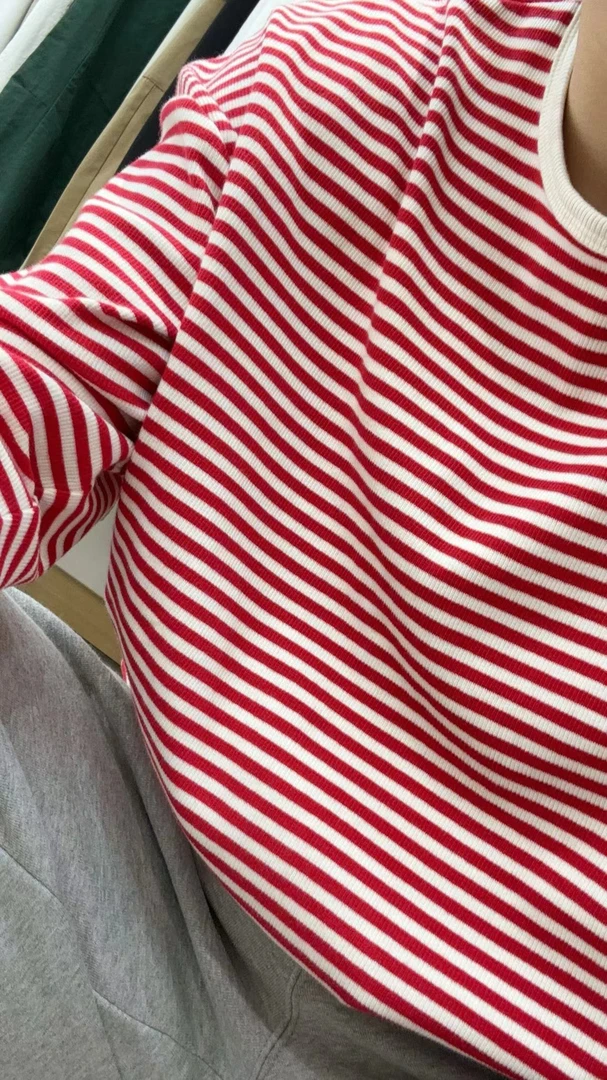 self秋款条纹卫衣