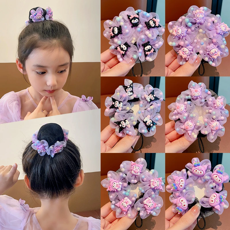 发网舞蹈盘发儿童发饰丸子头网兜卡通可爱库洛米女童头饰考级发套