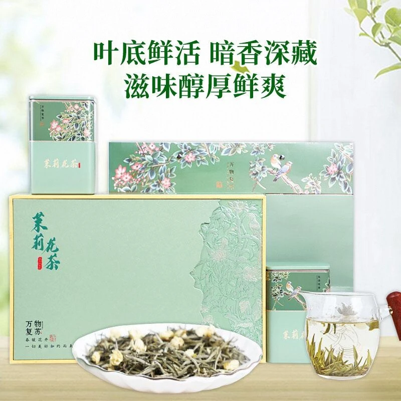 两罐高端礼盒装2025夏季茉莉绿茶冷泡茶茶包自己喝过节送礼送长辈