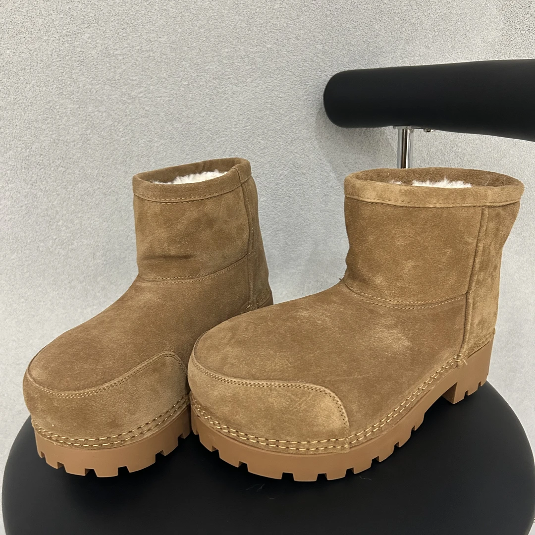 88708#（福利款NO退换）丑萌大头厚底加绒面包鞋秋冬雪地靴