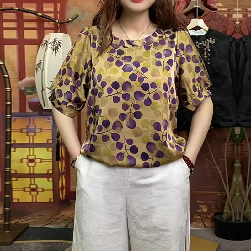 女士新款缎面小衫波点上衣XYH1180