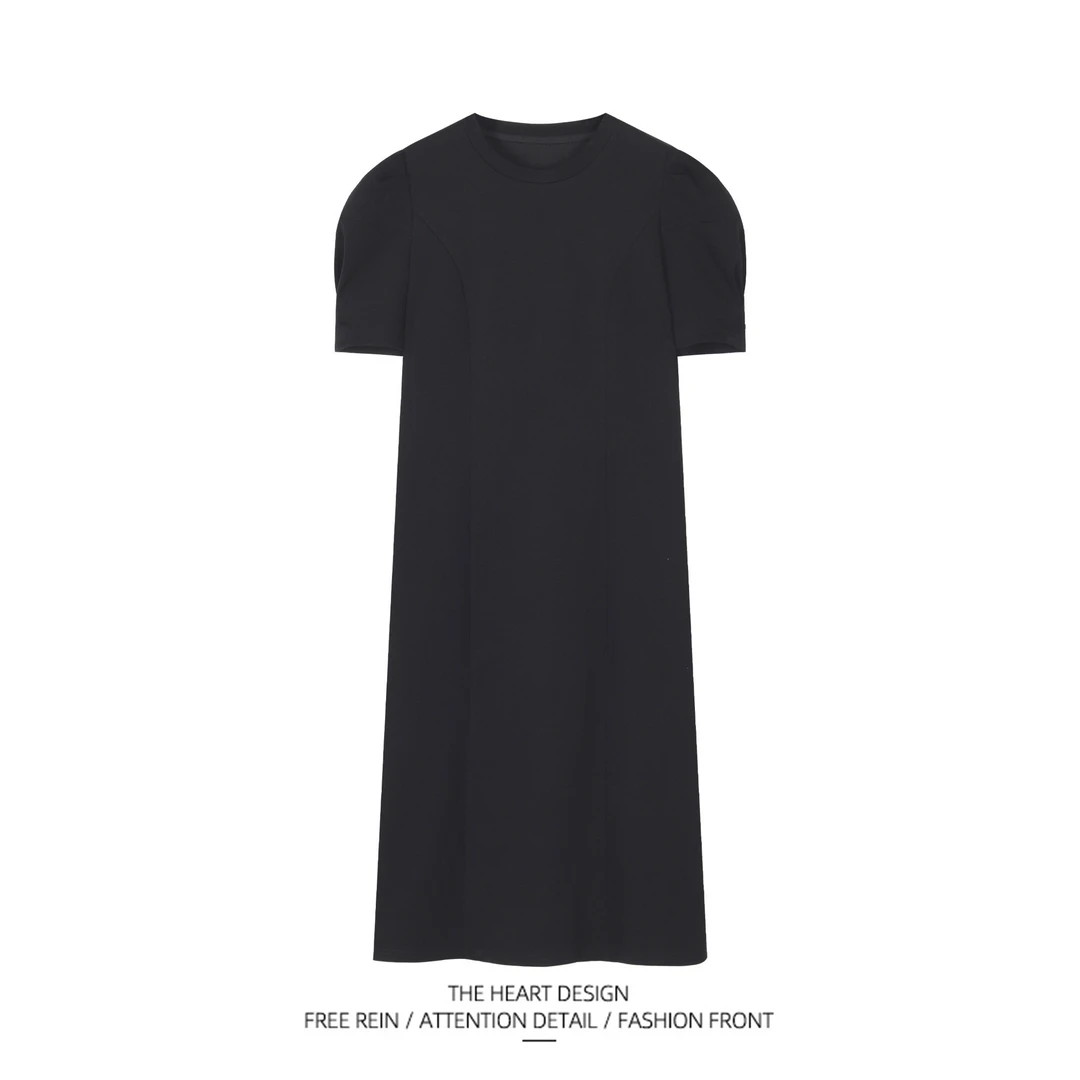 【ZJ】简约百搭纯色设计款宽松显瘦连衣裙 5708