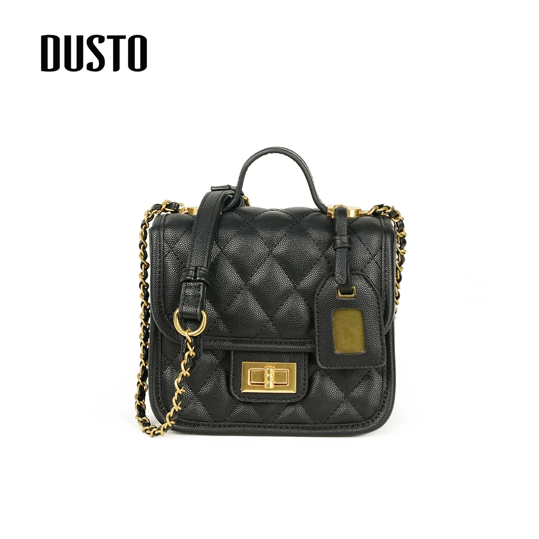 DUSTO/大东2025新款单肩包百搭菱格手提包金属链条小香风方包0022