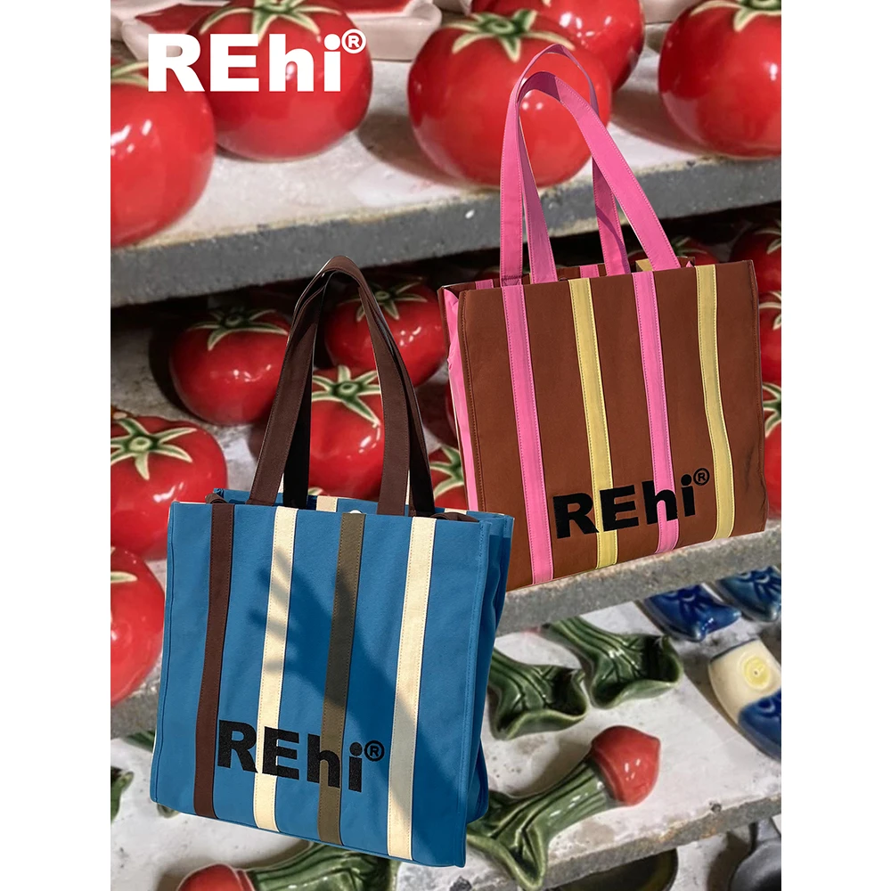 Rehi“收获储存袋”原创帆布包秋冬百搭单肩手提斜挎包托特包ins