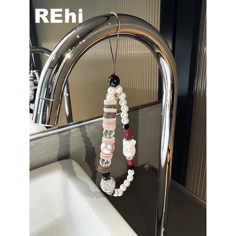 REhi 果实种子手机链 原创链条树脂仿珍珠串珠链便携挂绳手机挂件