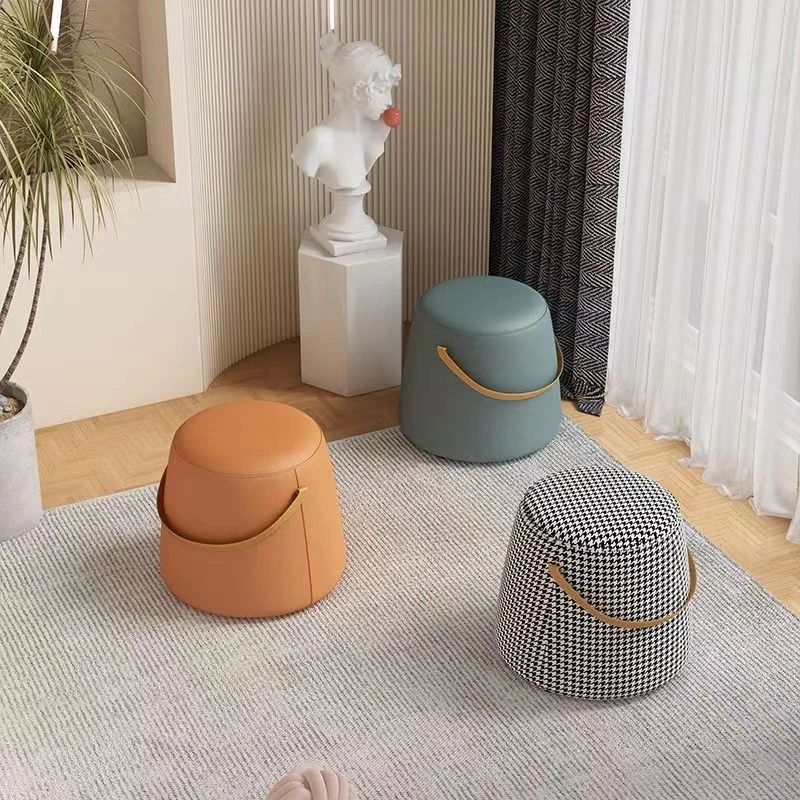 小凳子家用客厅茶几凳实木沙发凳脚踏门口换鞋矮凳创意科技布墩子