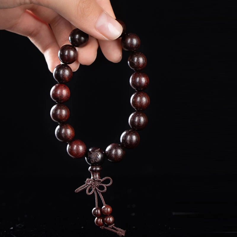 上作 非金属树脂手链 【一檀传世】小叶紫檀陈水浮生手串雕刻长串