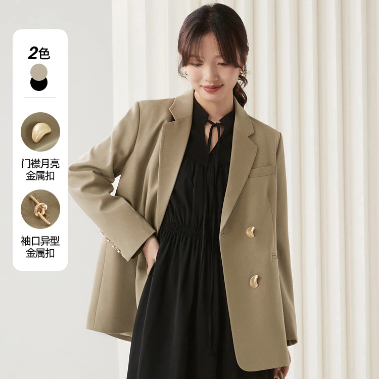 休闲西装外套女春秋季新款设计感气质上衣黑色高级感小西服1095