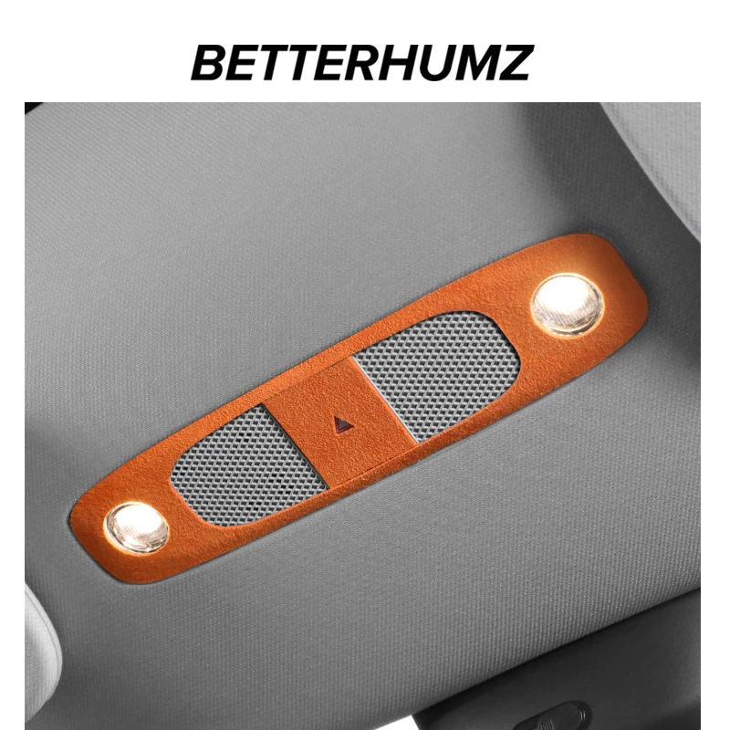 适用特斯拉model3/Y车顶阅读灯框装饰贴翻毛皮专用内饰丫配件改装