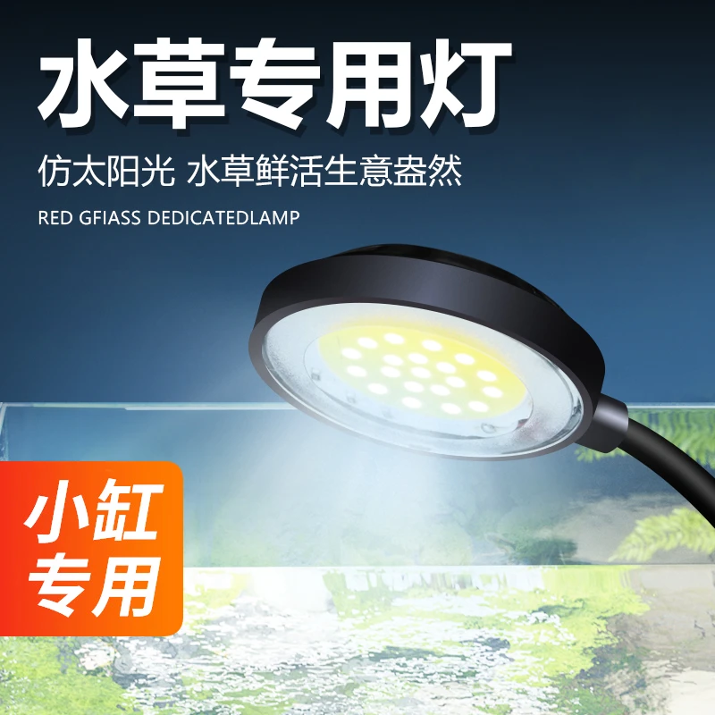 鱼缸小夹灯水草灯鱼缸灯小鱼缸灯桌面LED鱼缸小型迷你灯插线款