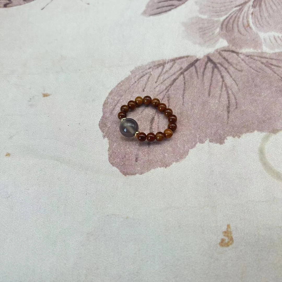 库克diy烟灰玛瑙戒圈一个