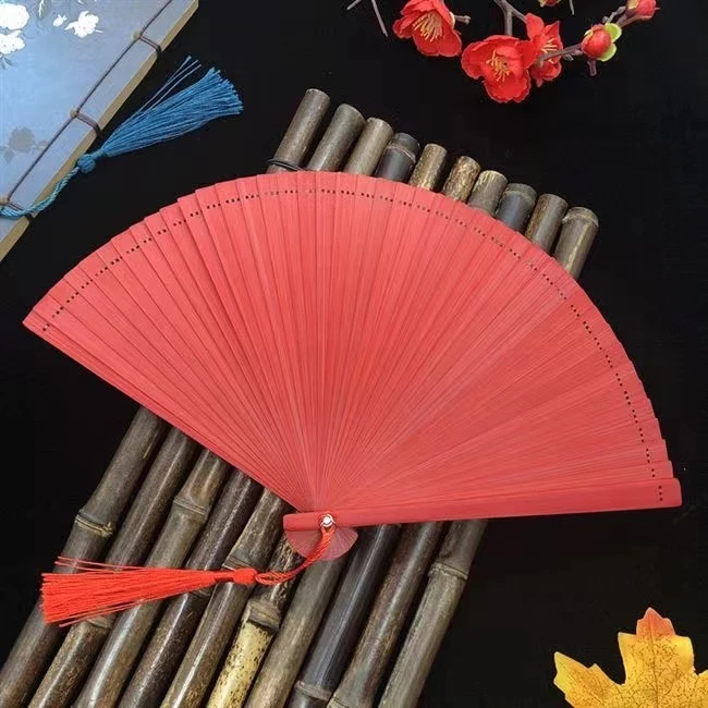 复古竹扇手工编织折扇