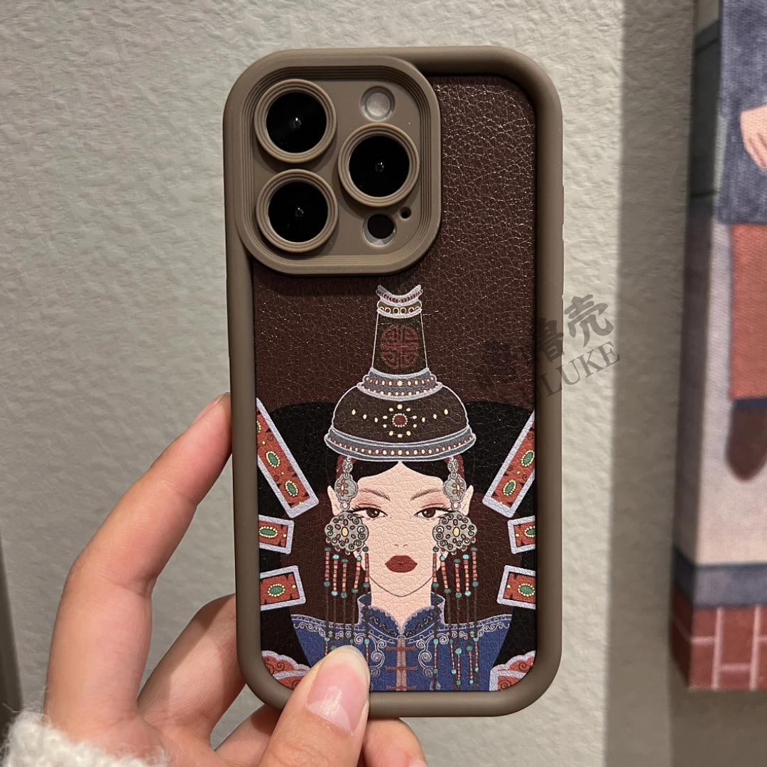 「苹果/华为/小米/OPPO/VIVO」蒙元素民族风全包少女个性创意网红