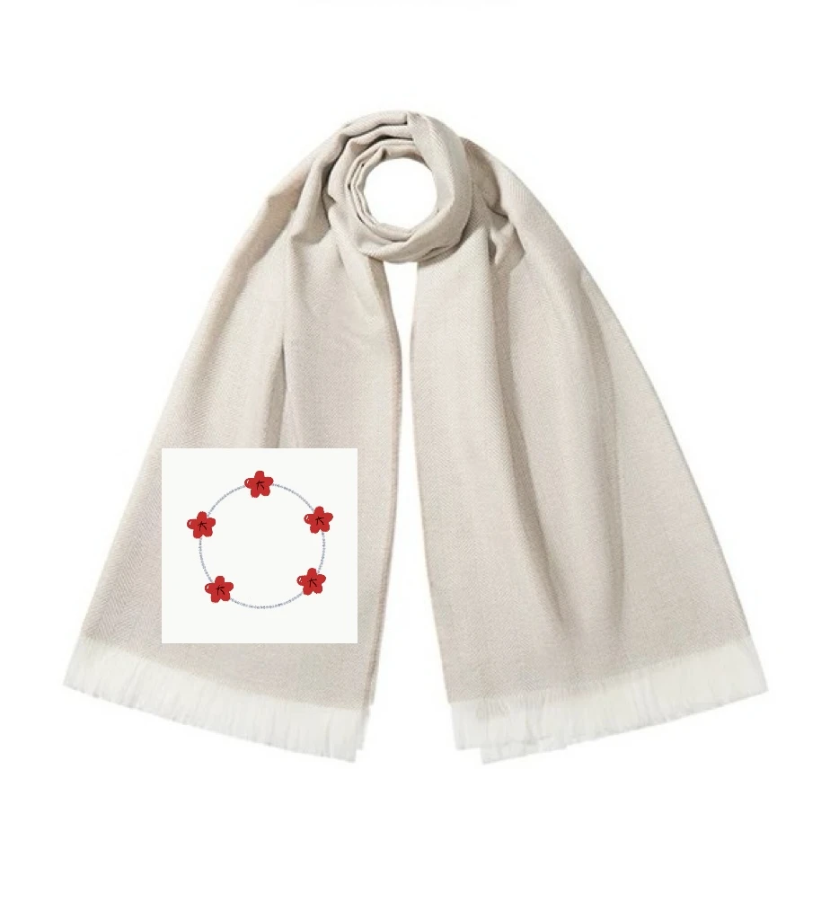 【SL⑤花合集】半截诗时尚百搭小印花轻奢高级感可爱个性围巾