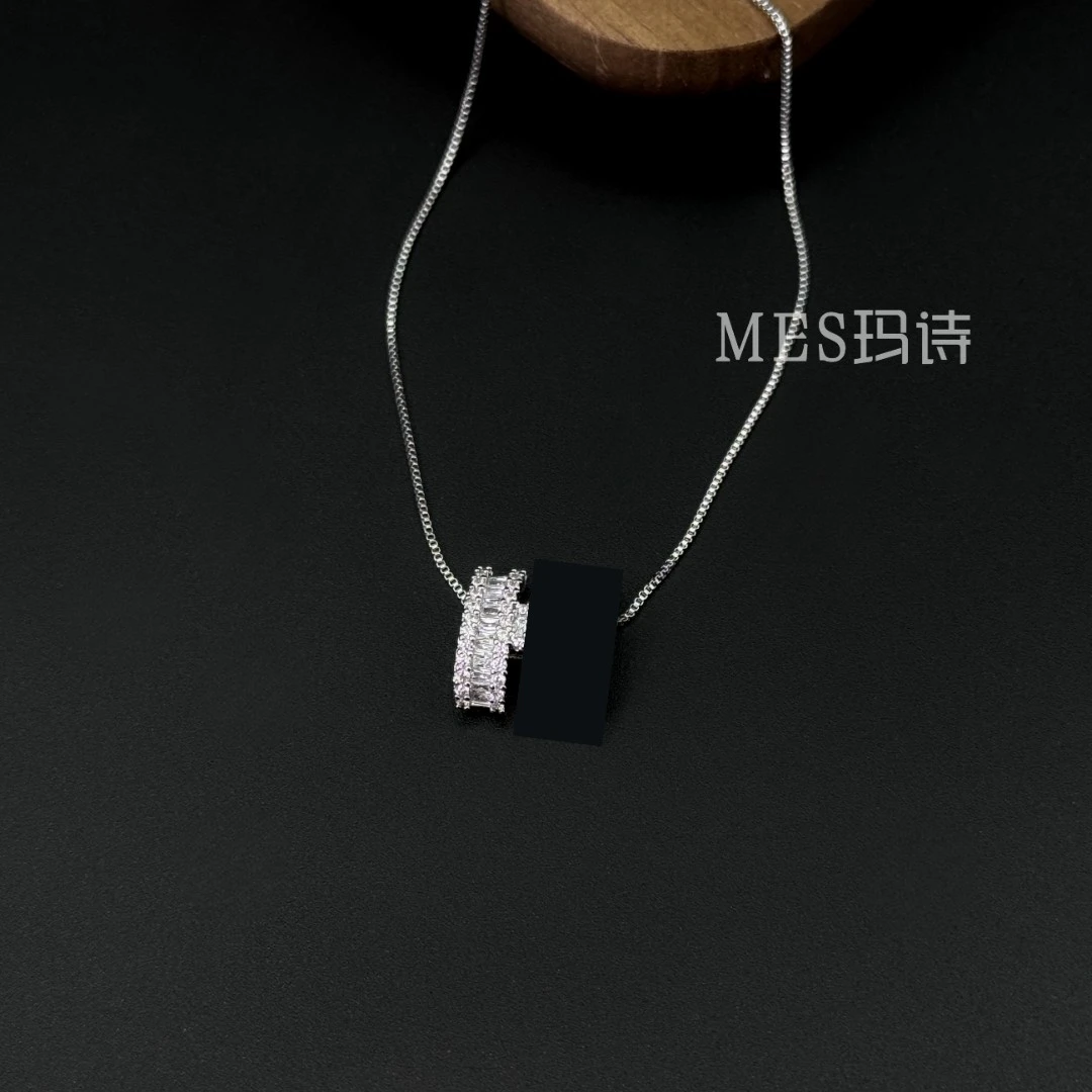铜合金合成锆石项链 百搭时尚字母项链505