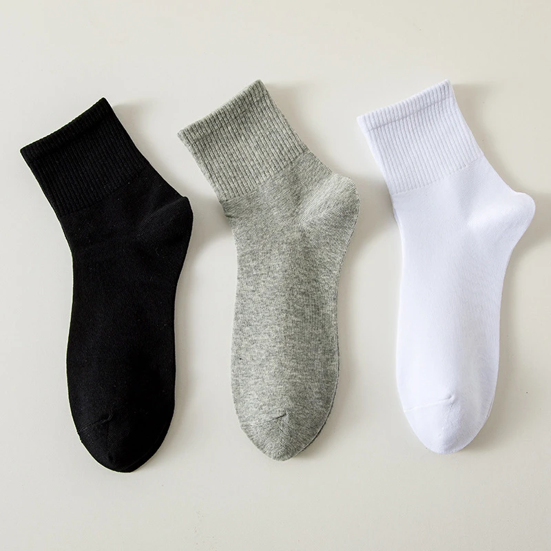 袜子纯棉防臭袜春秋insins纯色中筒运动白色黑色百搭秋冬