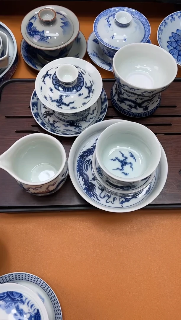 【闪购商品】陶瓷杯元龙盖碗公道茶漏主人杯杯垫客杯2个壶承