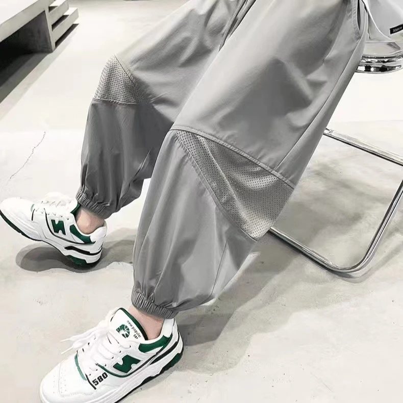 （清货捡漏）儿童2024新款网眼透气超薄九分防蚊裤中大童休闲运动