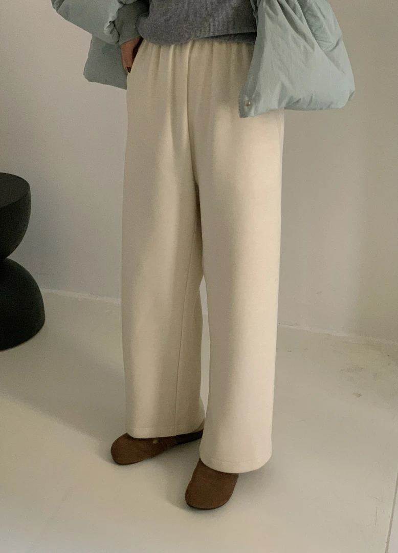 【醋酸羊毛糯米裤】小个子显瘦韩系慵懒保暖长裤休闲加绒加厚卫裤