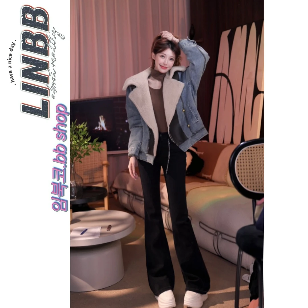 林北鼻-【游轮趴】东大门原单羽绒服牛仔大衣外套