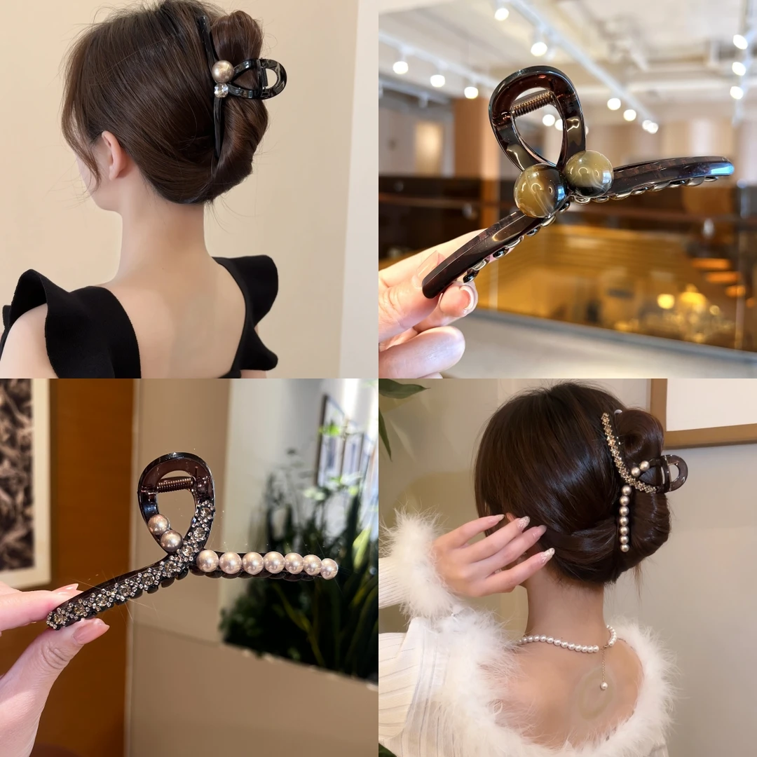 气质百搭精致发夹法式简约优雅鲨鱼夹时尚网红发卡发饰