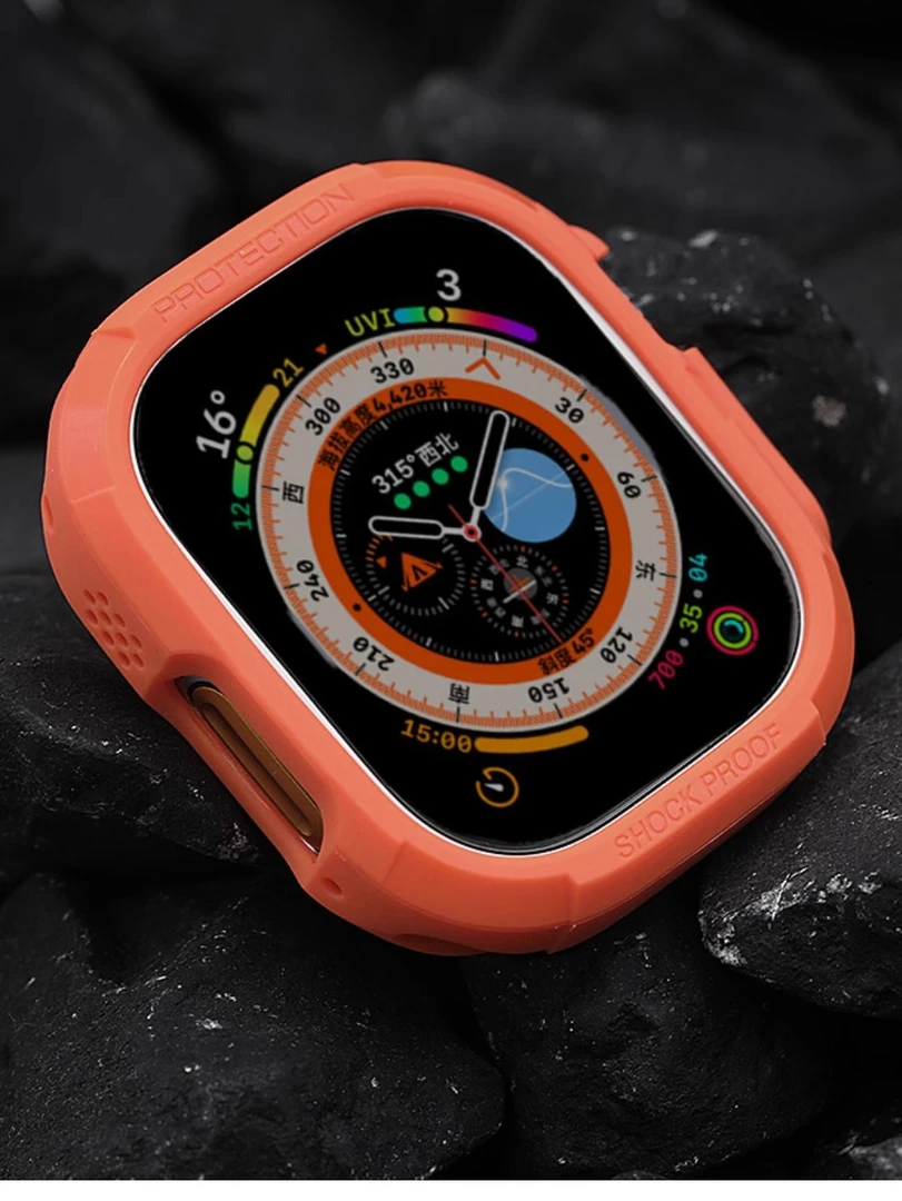 适用苹果手表Ultra2保护套AppleWatchse2/s8表壳s7防摔防刮s6软壳