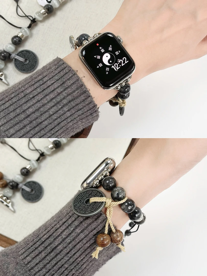 适用苹果手表iwatchs9/s8/s7手链applewatchse2串珠s5女生手表带6