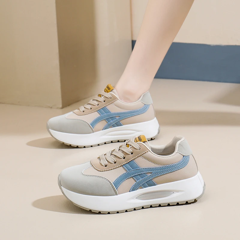 2024秋季新款时尚透气百搭韩版ins厚底运动休闲舒适不累脚女鞋