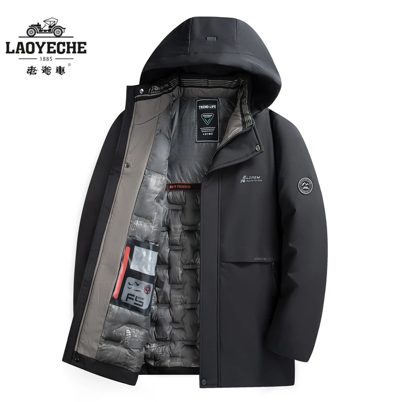 LAOYECHE/老爷车秋冬新品男士保暖加厚外套商务休闲连帽外套
