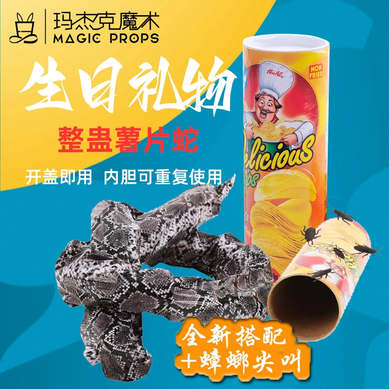 整蛊薯片蛇桶愚人节朋友吓一跳生日创意礼物恶搞怪人魔术玩具仿真