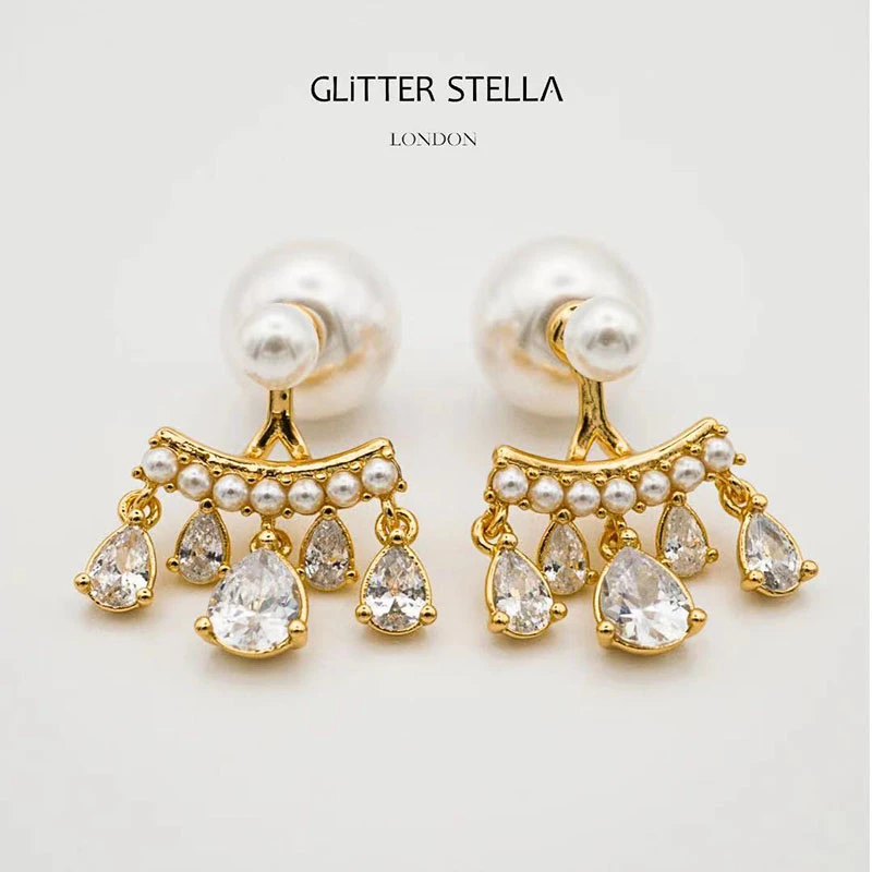 GLITTERSTELLA 铜合金耳饰 MissCecilia系列伊丽莎白复古珠珠耳环