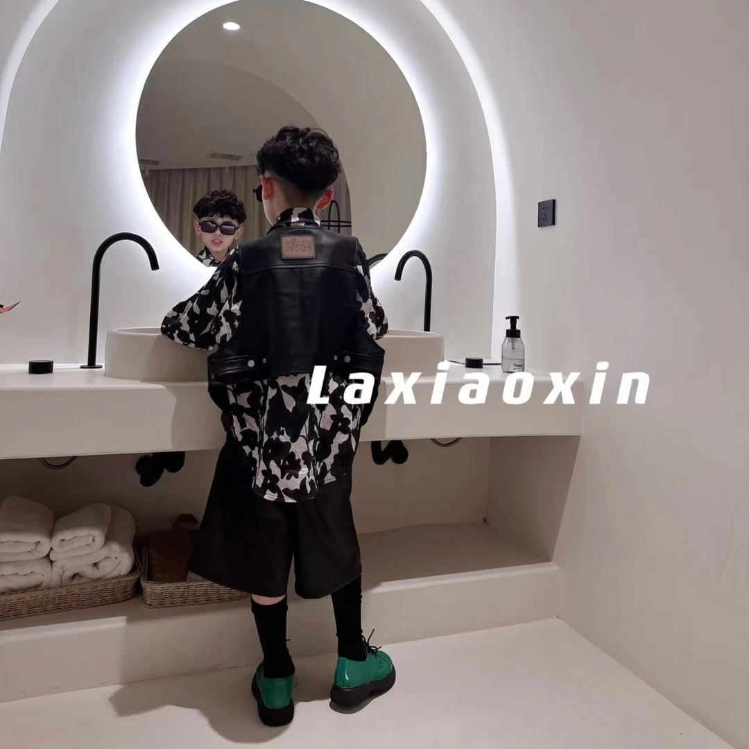 【蜡小新】潮宝必入港风痞帅衬衫，模特穿140码，