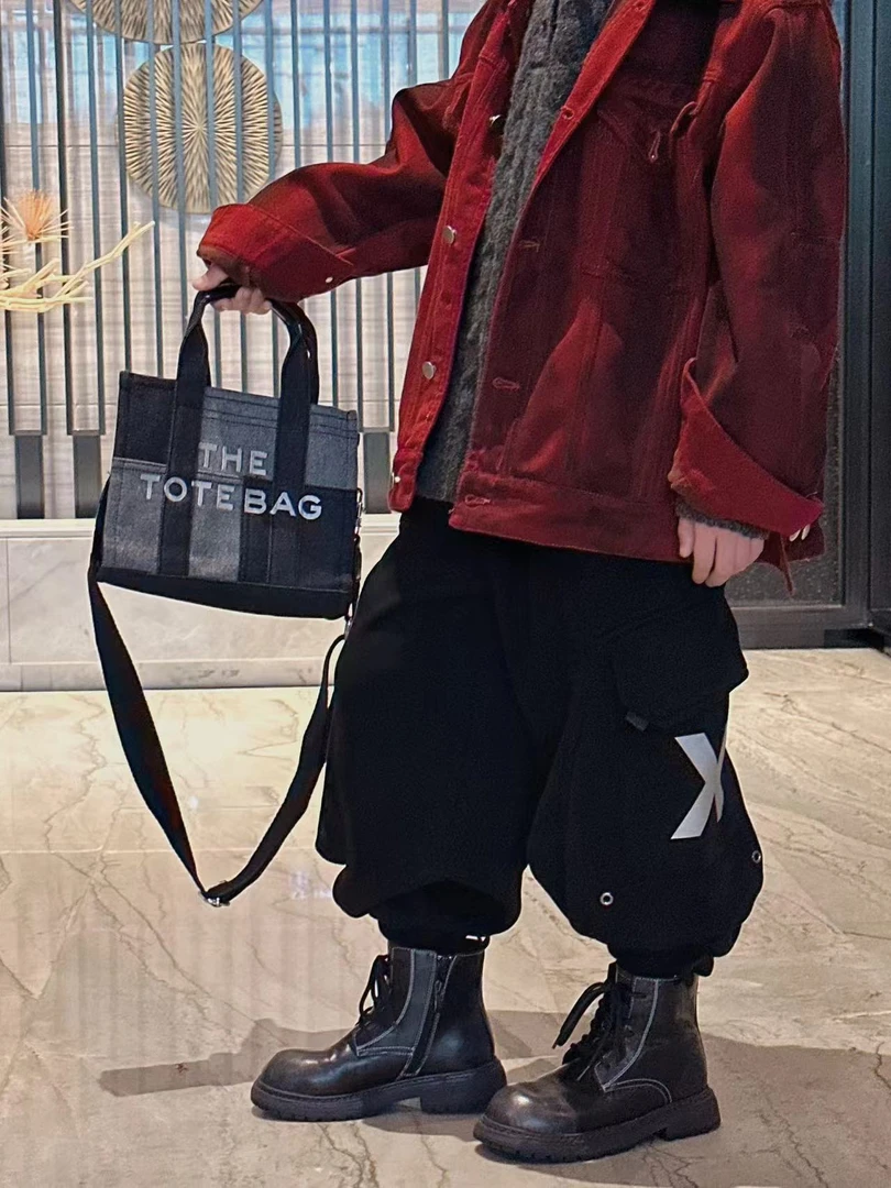 {蜡小新}【巴洛克】秋冬百搭宽松加绒针织卫裤，模特穿150，