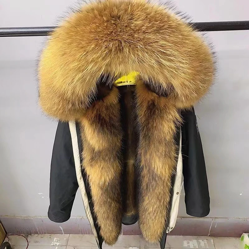 特价派克服男士可拆卸内胆大衣中长款皮毛加厚保暖大码毛毛外套冬