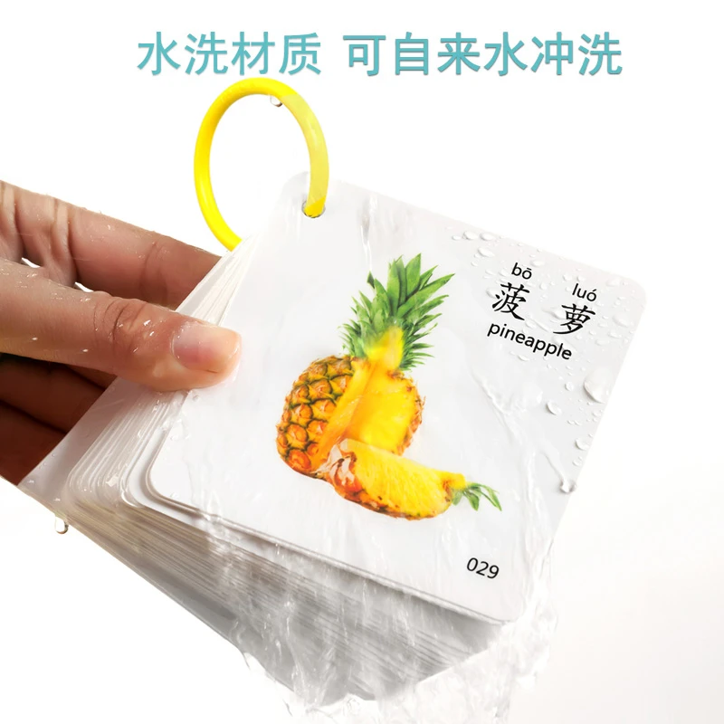 可水洗动物卡片认知卡幼早教儿童宝宝识图卡片看图识字玩具益智卡