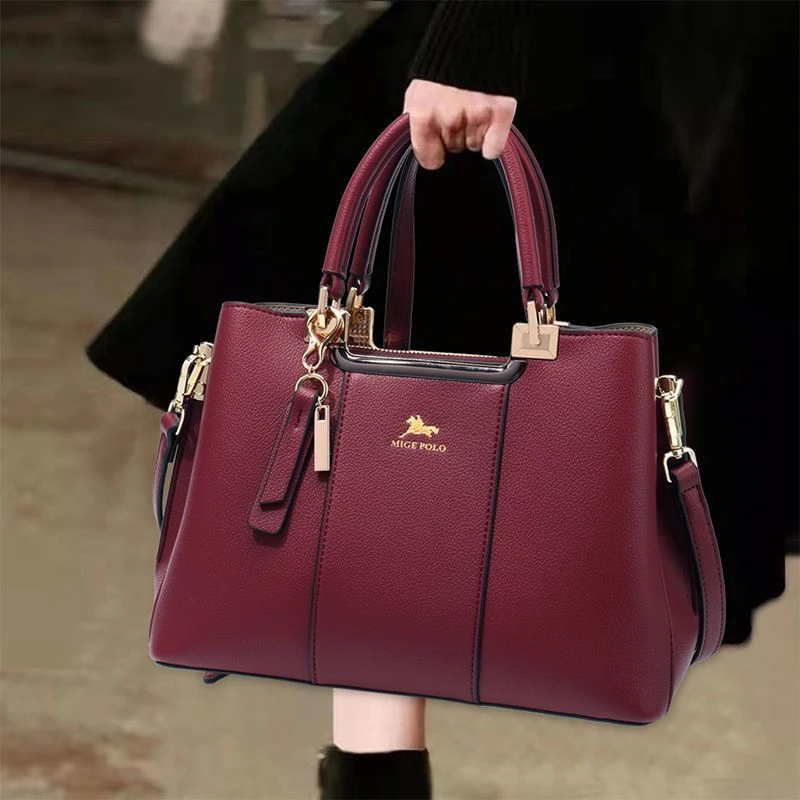 真皮妈妈包包中年品牌女包斜挎大容量手提包女牛皮大气婆婆包实用