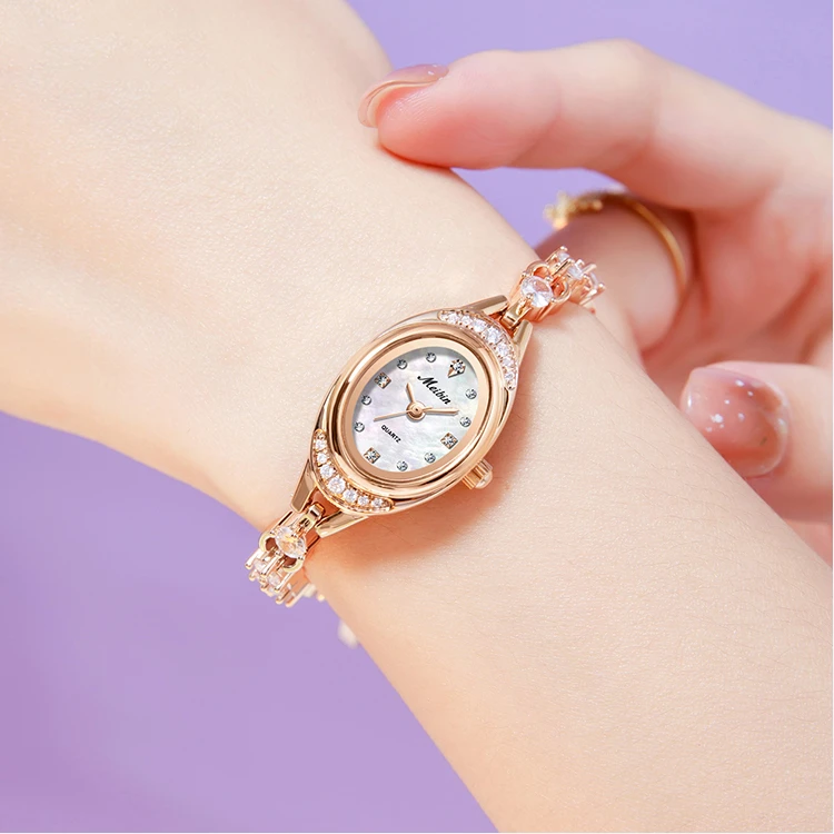 MEIBIN/美宾2024新款高端奢华手工镶钻 玉石腕表【1781】百搭女款