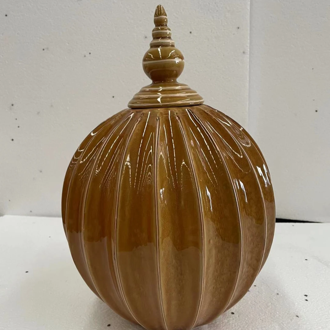 15黄色南瓜胖瓶家居摆件