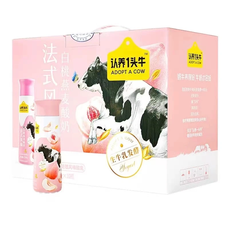 认养一头牛白桃燕麦风味酸奶牛奶230g*10瓶