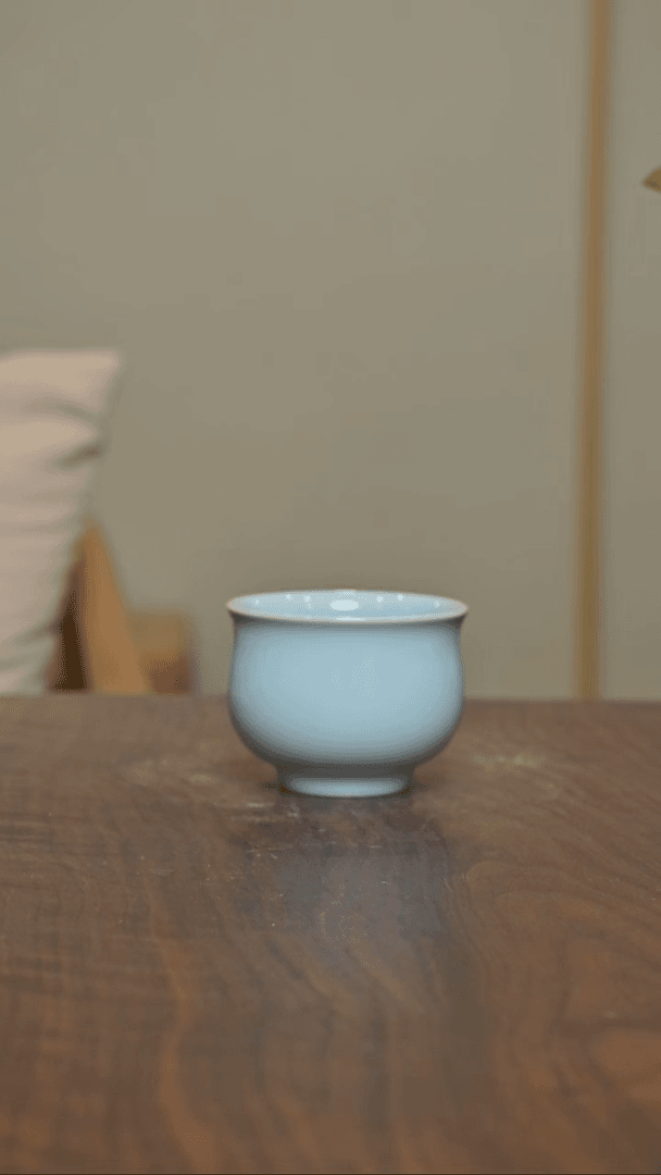 【闪购商品】杯手拉淑女杯 天青釉 大师款