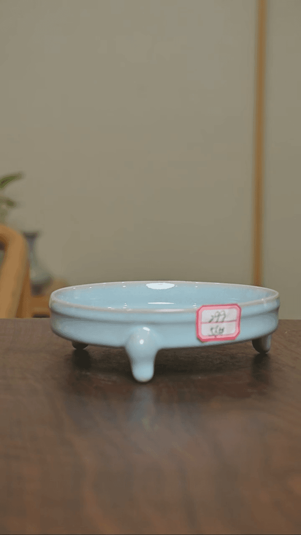 【闪购商品】杯56#三足洗 天青釉 微瑕 朱法喜老师款