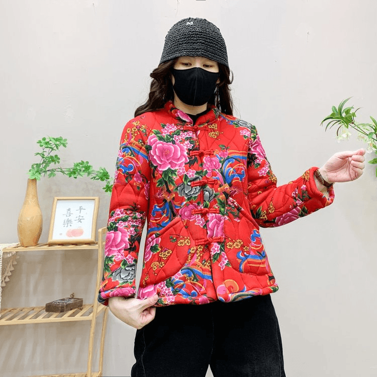 中老年人妈妈秋冬棉衣加厚民族风棉服中年女唐装国风盘扣外套棉袄
