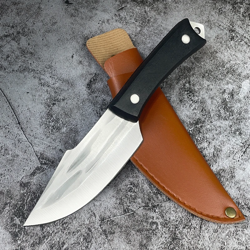 【实木柄送皮套】家用手把肉多功能刀户外小刀手扒割肉专用吃羊肉刀