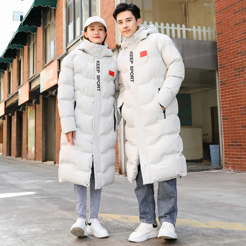 国家队运动棉大衣冬季男女长款体育生冬训棉大衣加厚防寒保暖外套