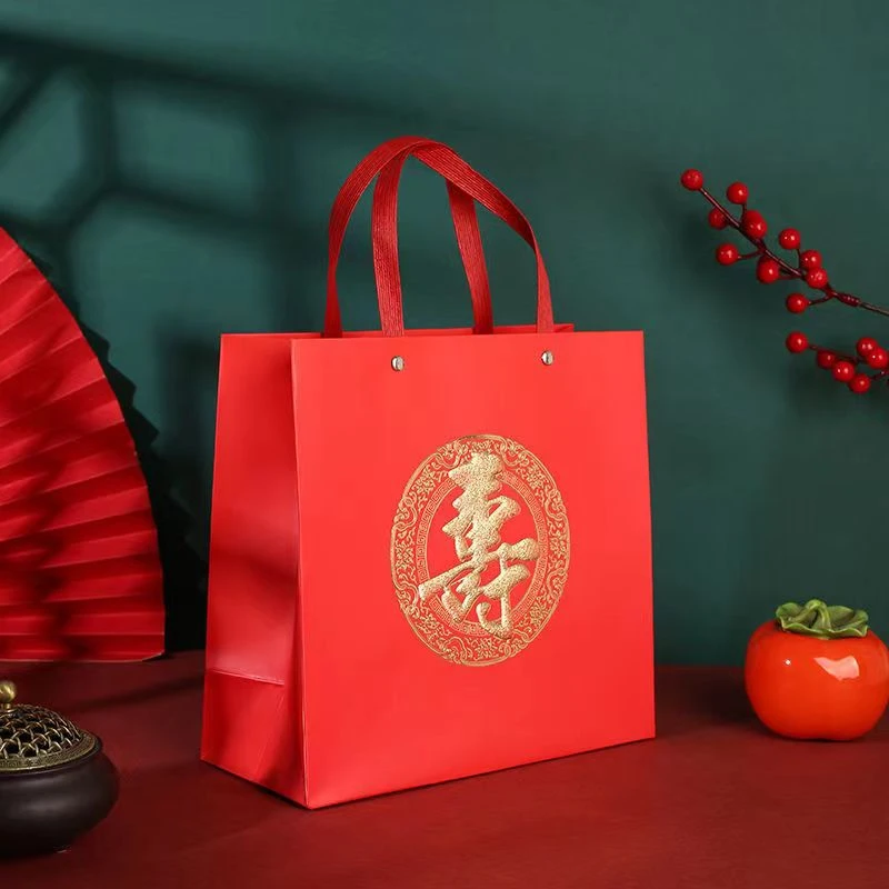 新款老人过寿祝寿生日礼品袋寿宴高档回礼袋长寿面里和伴手礼做寿